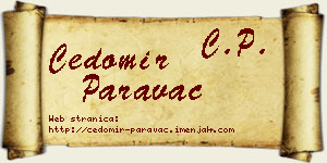 Čedomir Paravac vizit kartica